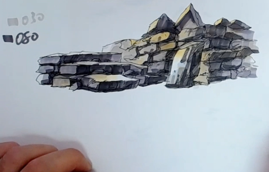 「艾尔斯马克绘」用马克笔如何绘画石头呢?