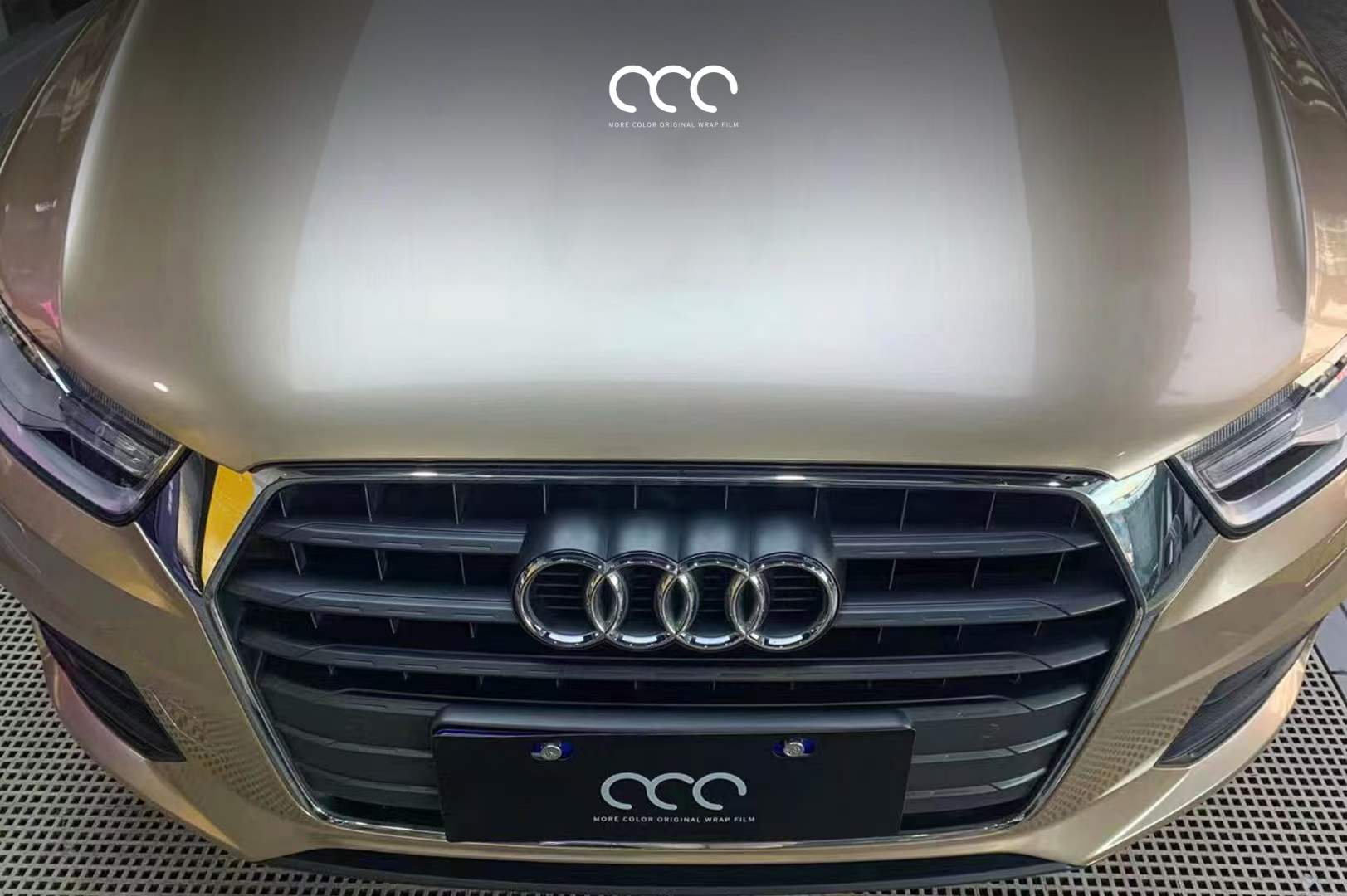 奥迪q3全车贴膜漫彩改色膜金属香槟金