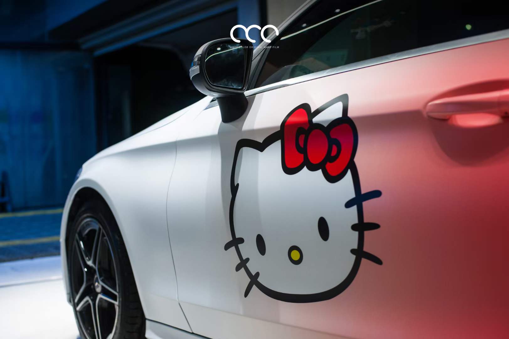 奔驰c汽车贴膜漫彩改色膜hellokitty彩绘 - acfun弹幕视频网 - 认真你