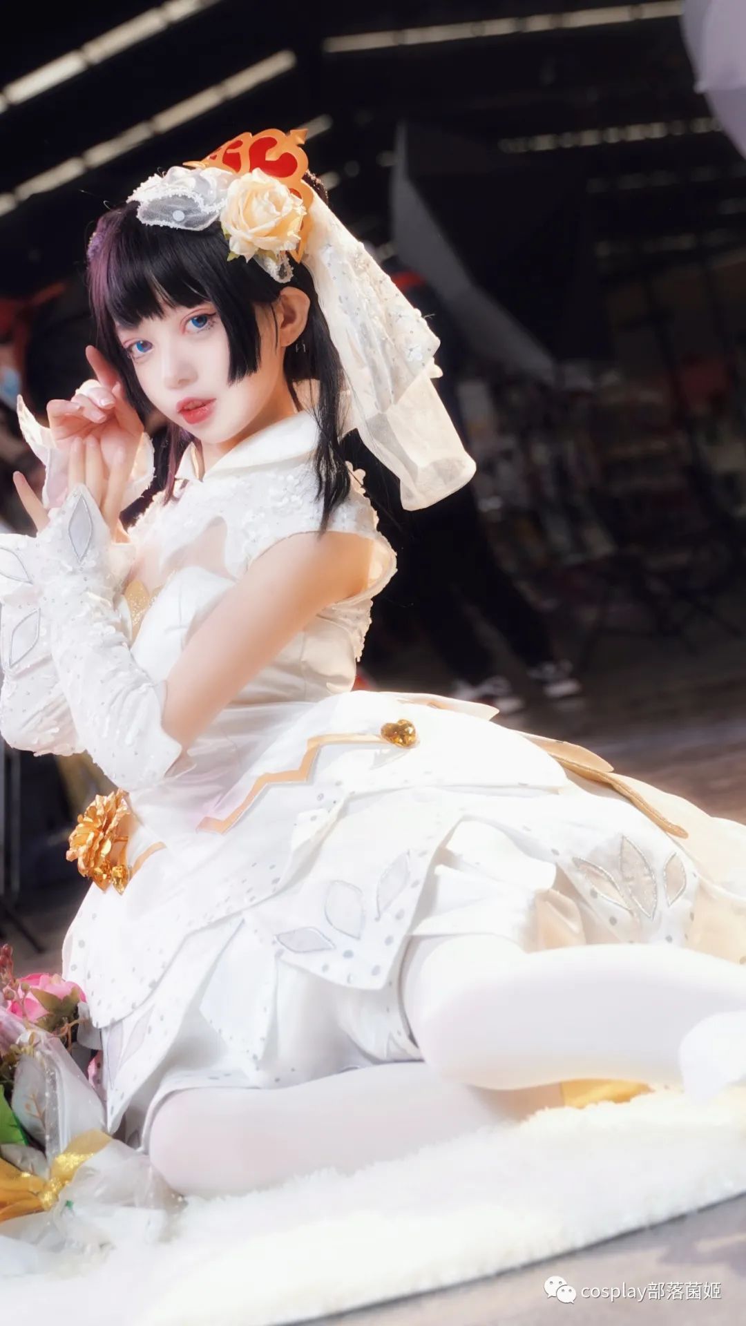 cos:王者荣耀小乔纯白花嫁cos正片@糖糖
