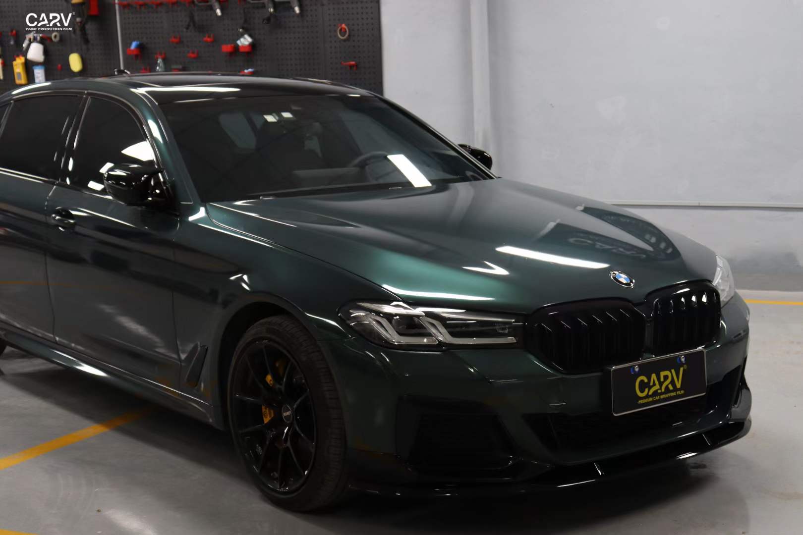 宝马5系卡孚改色膜哥特兰绿pet