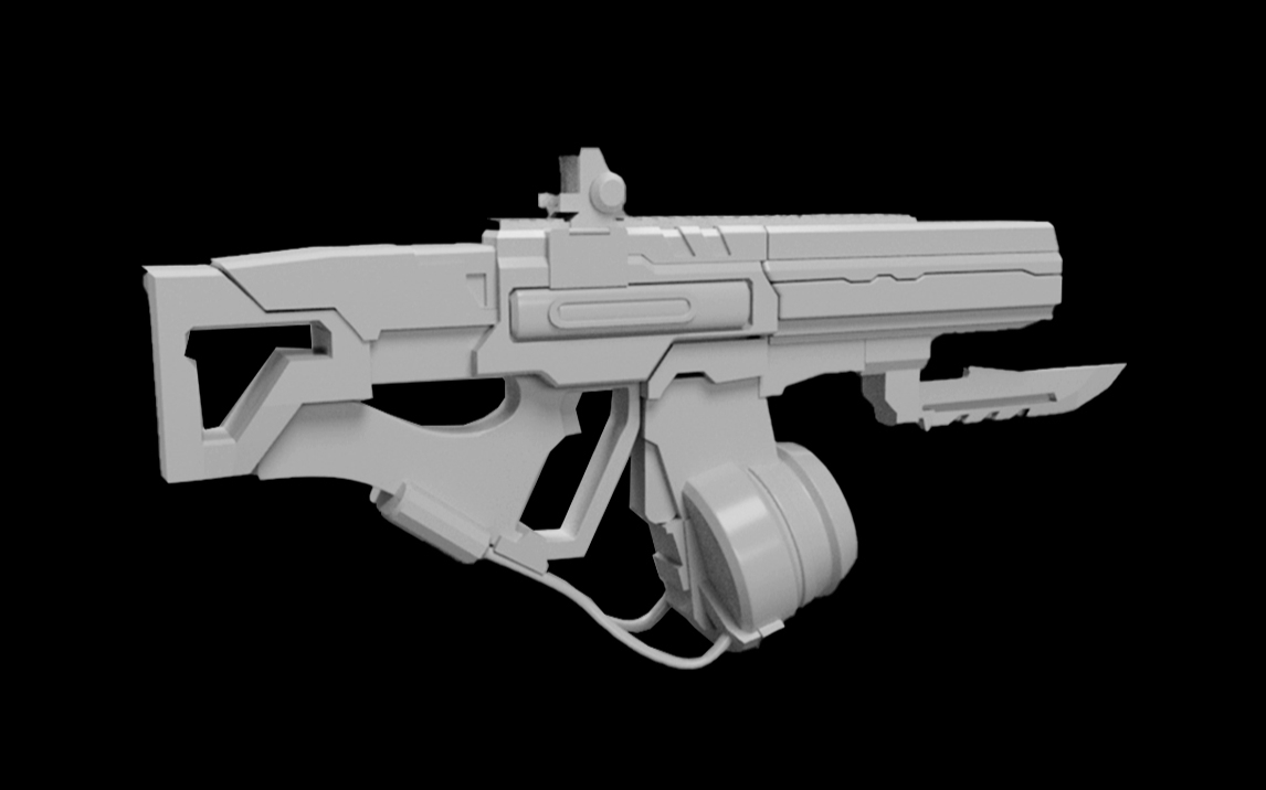【maya建模】教你从零开始制作一把枪械武器,次世代武器3d模型制作