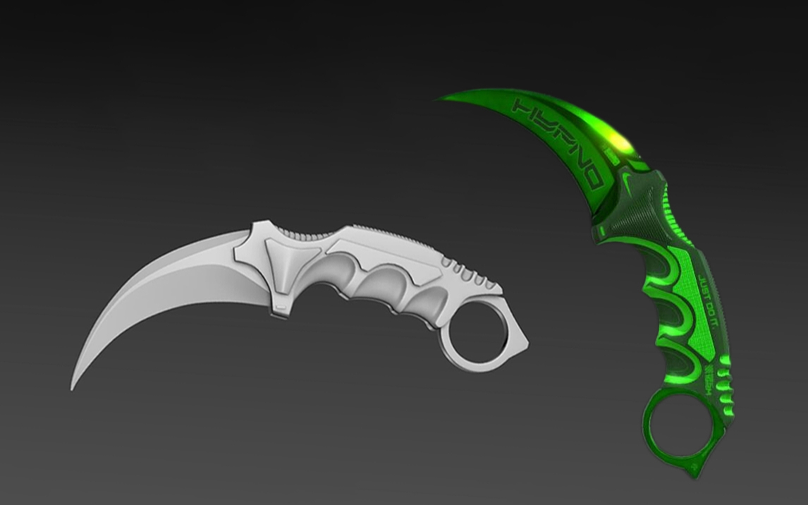 3dmax武器建模—次世代匕首建模详细教程,武器卡线uv材质讲解