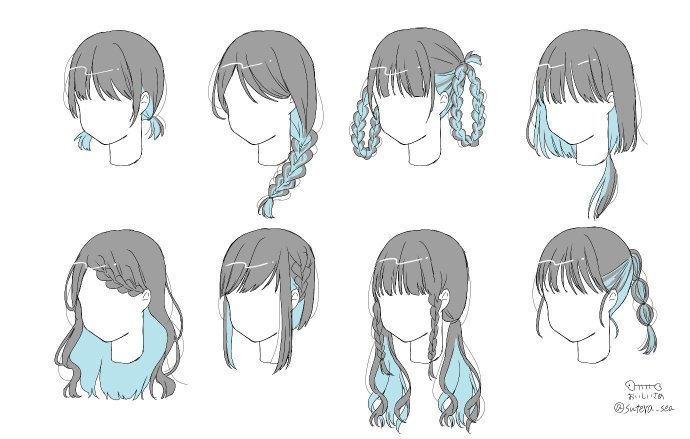 日系漫画女生发型教程