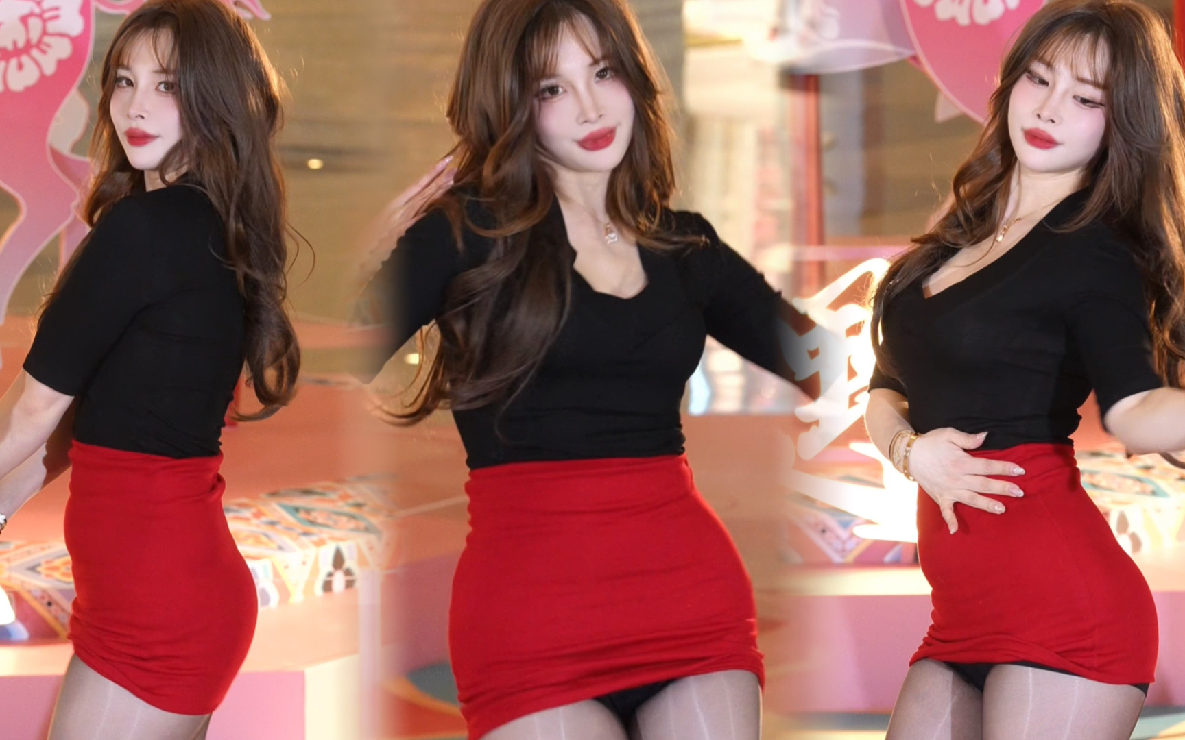 AOA Miniskirt 纯欲黑红短裙 路演直拍