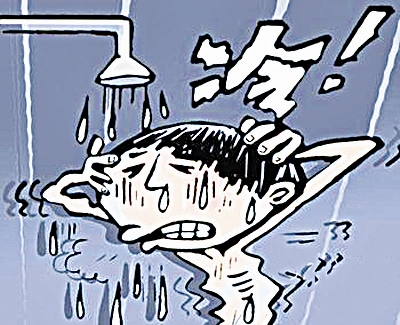 大汗后立即冲冷水澡,会引起皮肤血管收缩,皮肤血流量减少,回心血量