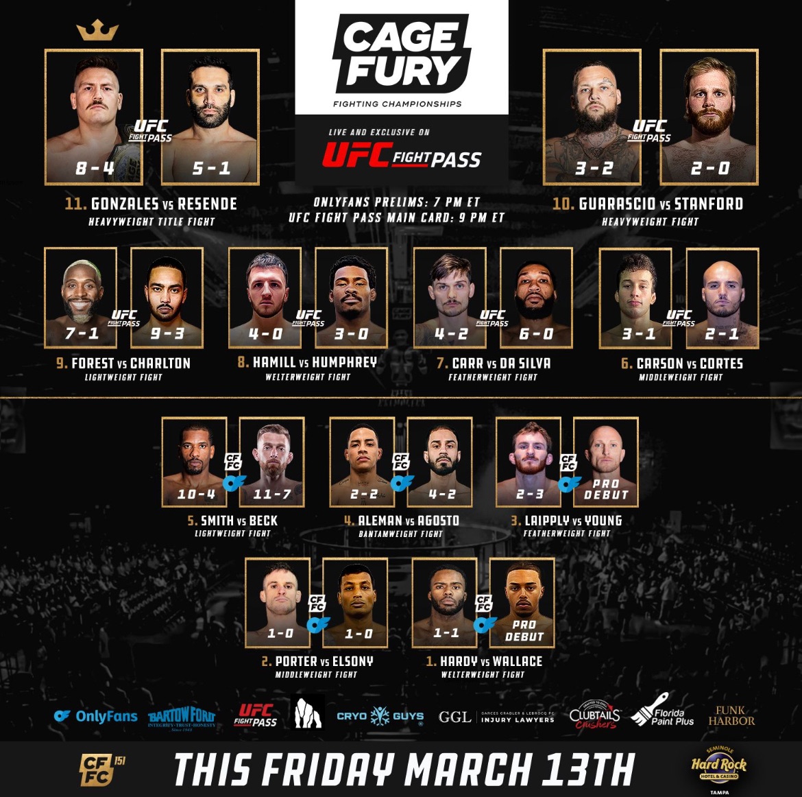 2026年3月14日CFFC 151 - 战卡[赛后视频] Gonzales vs. Resende | Cage Fury FC 151 | Cage Fury Fighting Championships