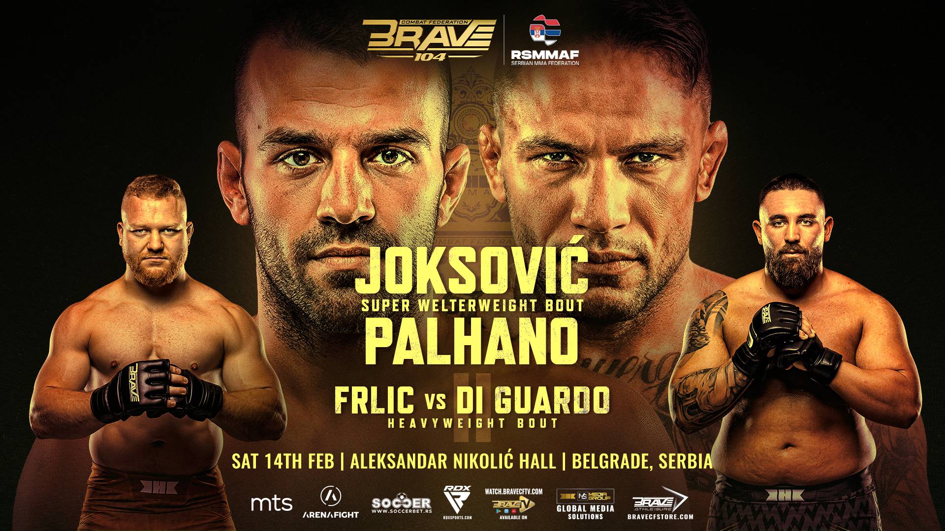 2026年2月14日BRAVE CF 104 - 战卡[赛后视频] Joksovic vs. Palhano - Feb 14 | Brave Combat Federation