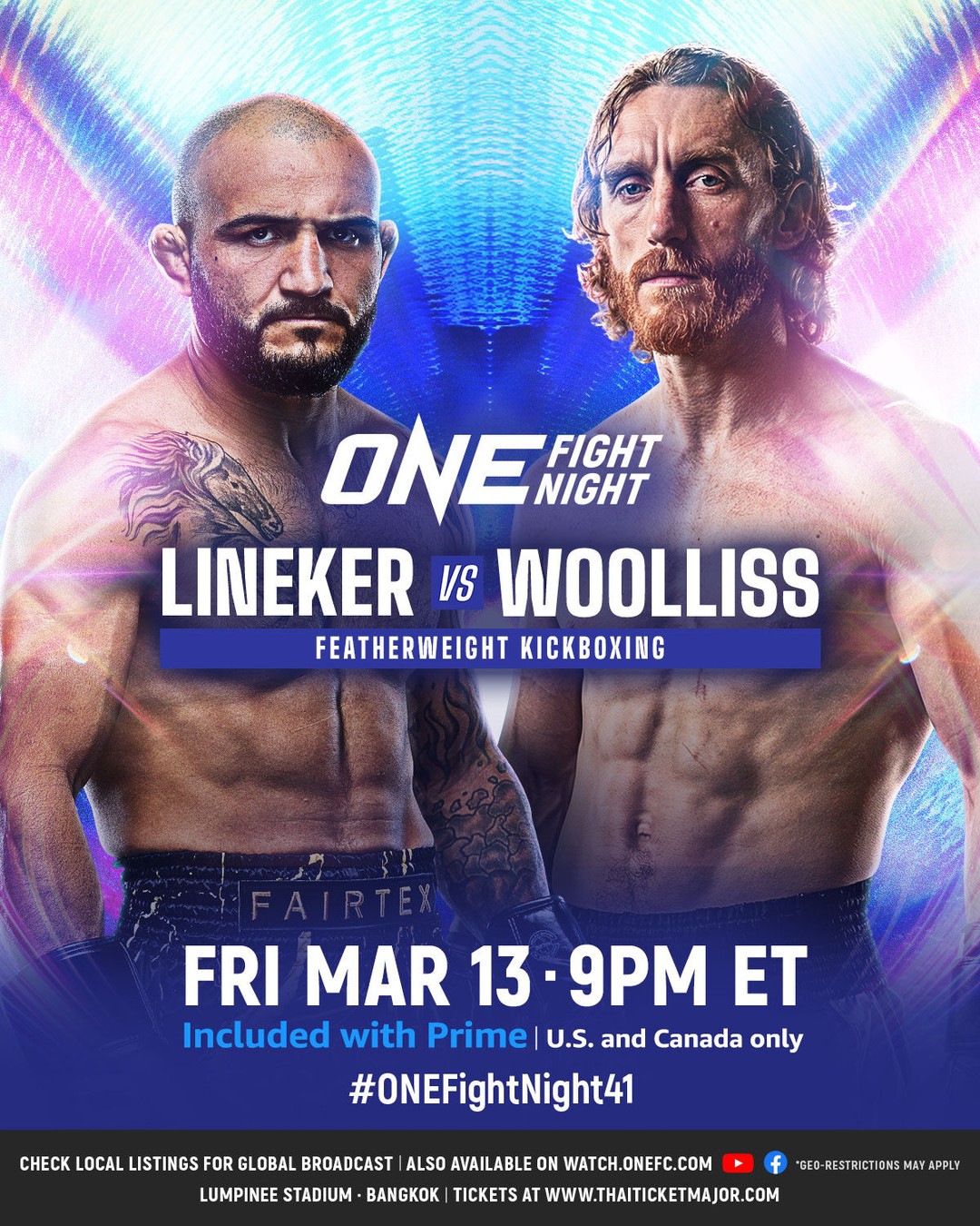 2026年3月14日ONE巅峰系列赛 41 – 直播[全程视频] ONE Fight Night 41: Sinsamut vs. Jarvis | ONE on Prime Video 41 | ONE Championship