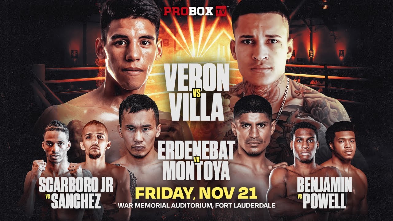 2025年11月22日ProBoxTV职业拳击赛– 战卡[赛后视频] Francisco Veron vs. Roiman Villa