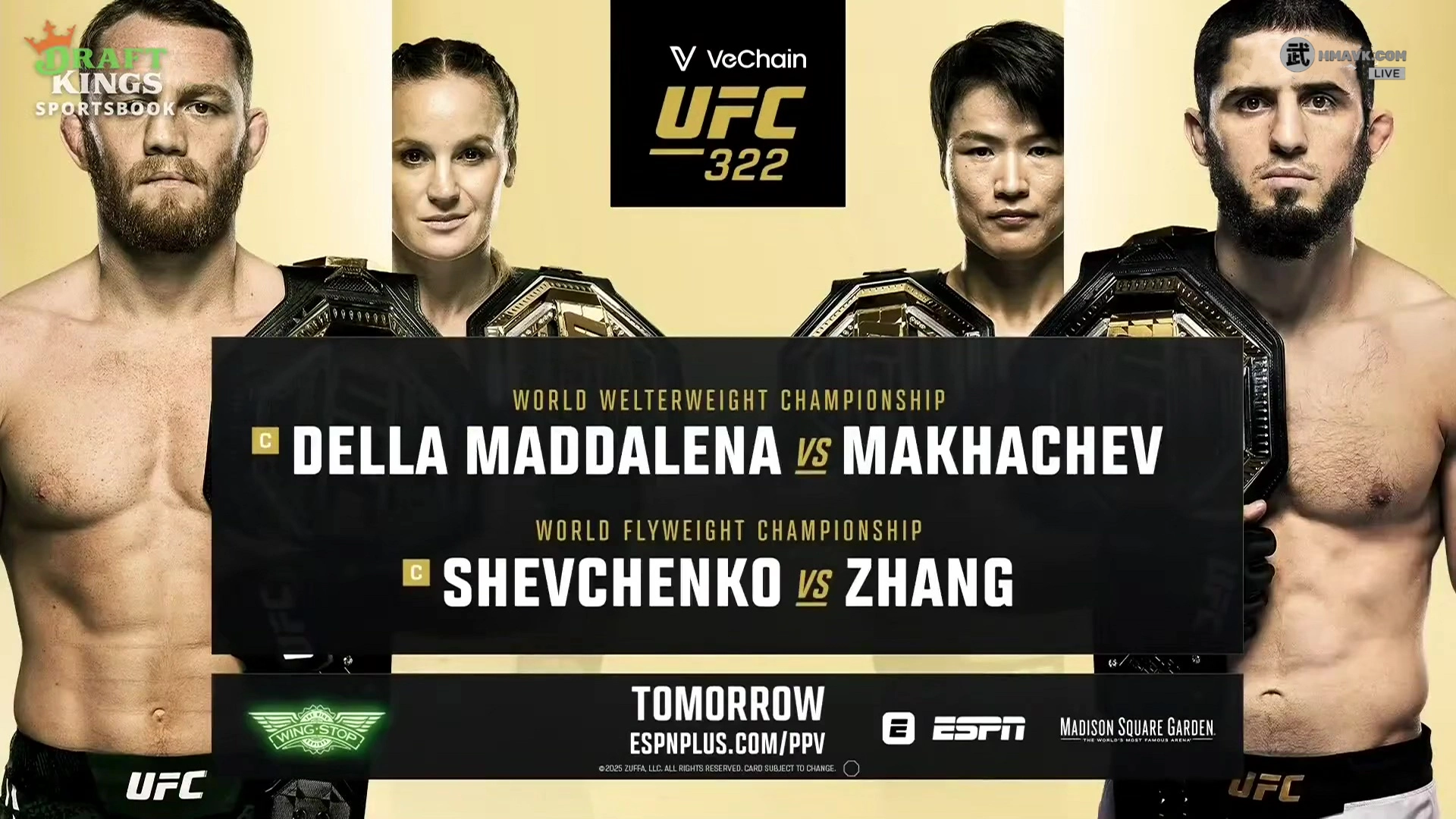 2025年11月16日UFC 322 – 直播[赛后视频] Della Maddalena vs. Makhachev – Nov 15 ...