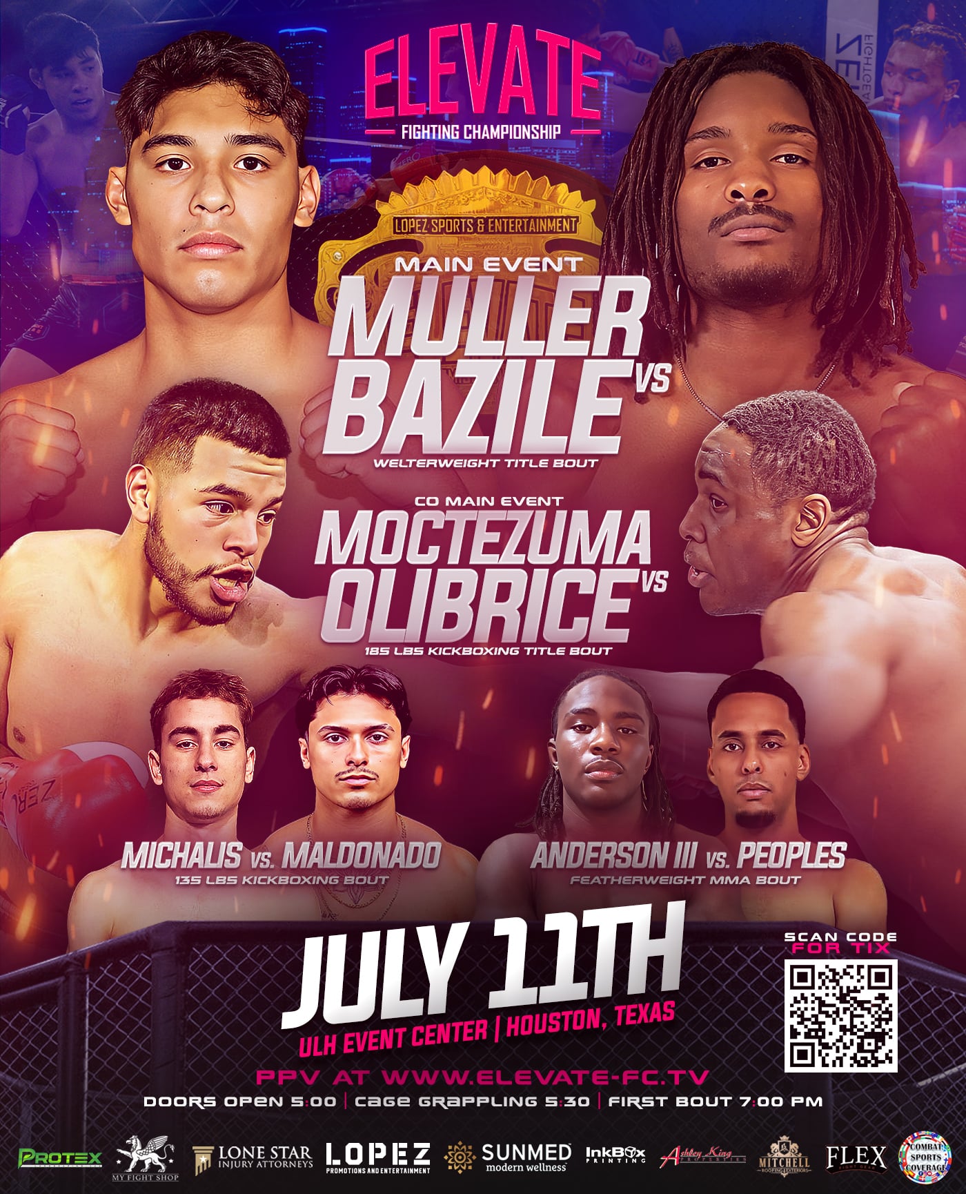 2025年7月12日Elevate Fight Night 8 - 战报[赛后视频] Yader Muller vs. Keith Bazille | Elevate Fighting Championship