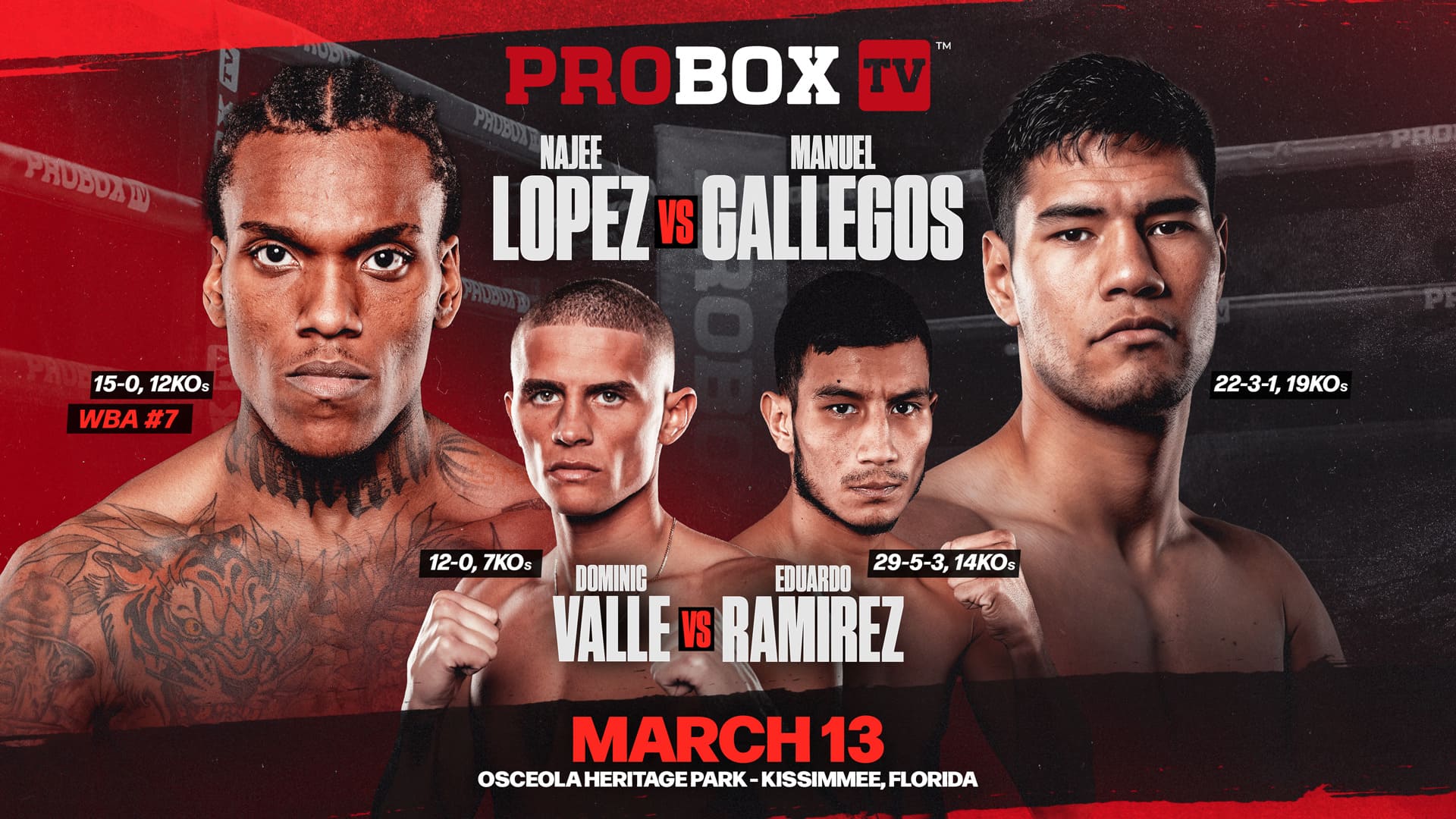 Najee Lopez meets Manuel Gallegos on March 13, 2026 at Osceola Heritage Park in Kissimmee, Florida