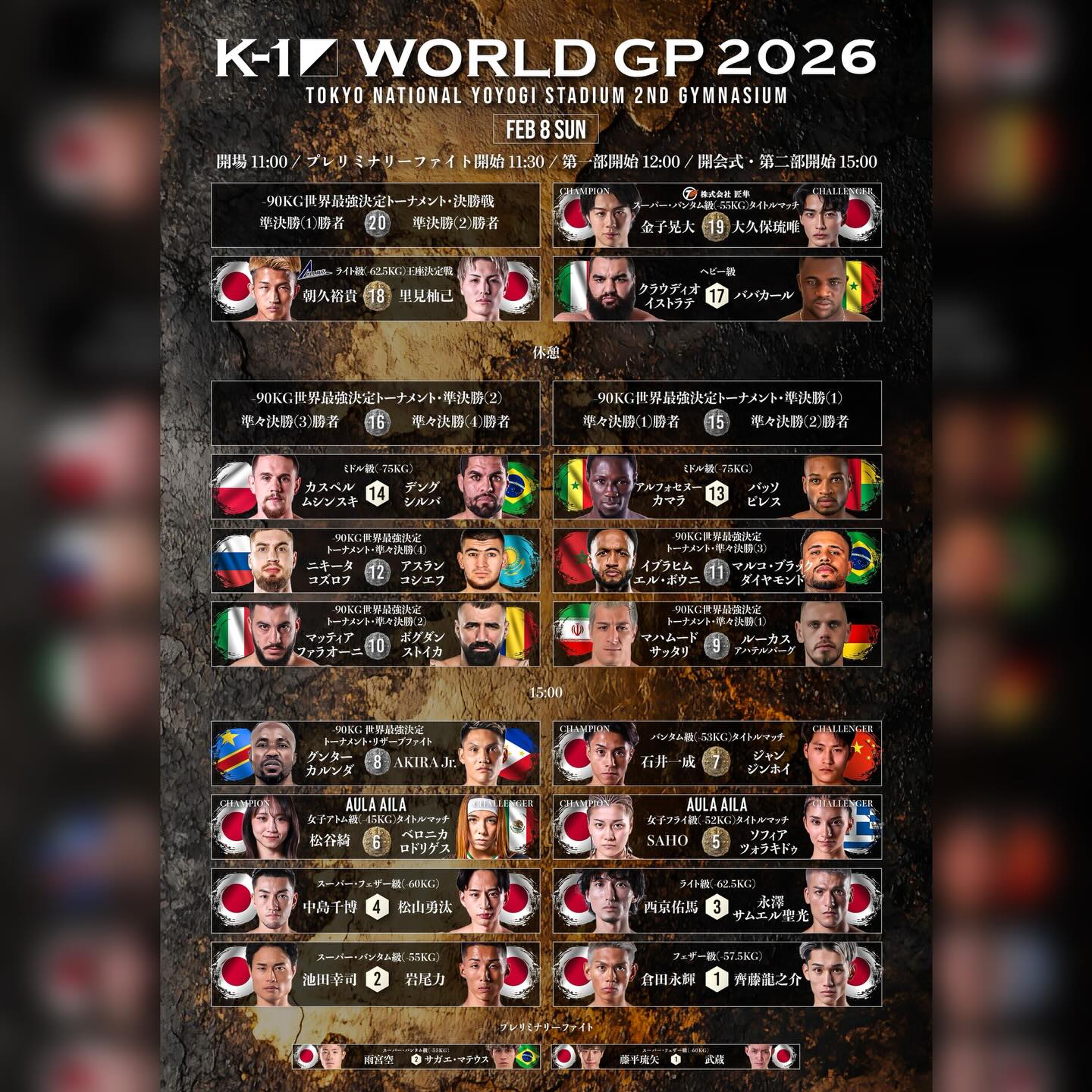 2026年2月8日K-1 WORLD GP 2026 -90kg锦标赛 – 战卡[赛后视频] K-1 Kickboxing World GP 2026 | 90kg World Tournament – Feb 8-图片2