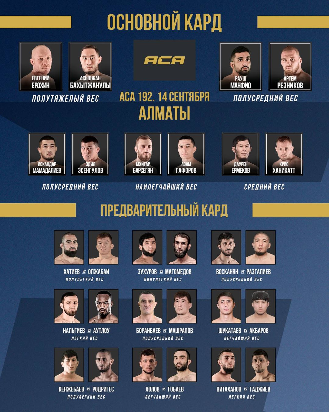 2025年9月14日ACA 192 – 直播[赛后视频] Bakyzhanuly vs. Erokhin – Sep 14 | Absolute Championship Akhmat-图片2