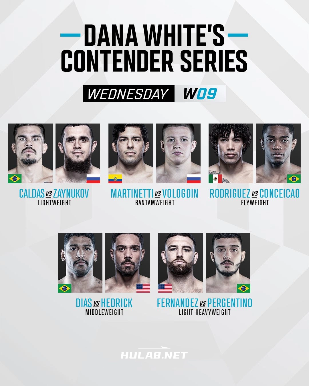 2025年10月8日UFC白大拿挑战者系列赛9 – 战卡[全程视频] UFC Contender Series 2025 – S09E09 | Caldas vs. Zayunokov – Oct 7 | Dana White’s Contender Series