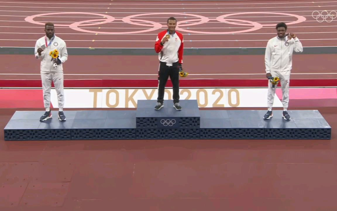 2021年东京奥运会田径项目男子200米颁奖仪式
