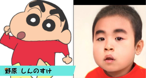 日本把蜡笔小新真人化的感觉