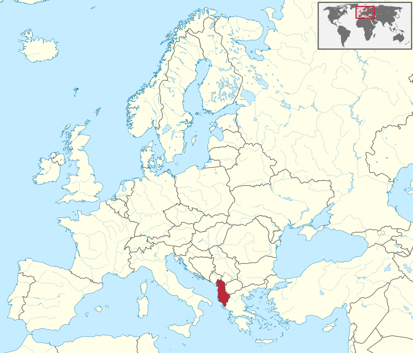 阿尔巴尼亚位置图图片