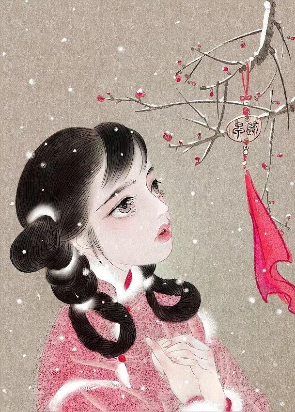 插画师把词牌名画成美人简直美翻了