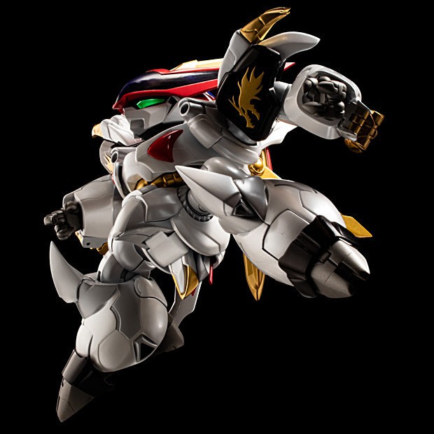 魔神英雄传龙王丸可动模型完全变形搭配黄金装甲效果震撼