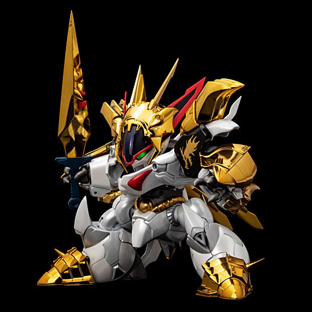 魔神英雄传龙王丸可动模型完全变形搭配黄金装甲效果震撼