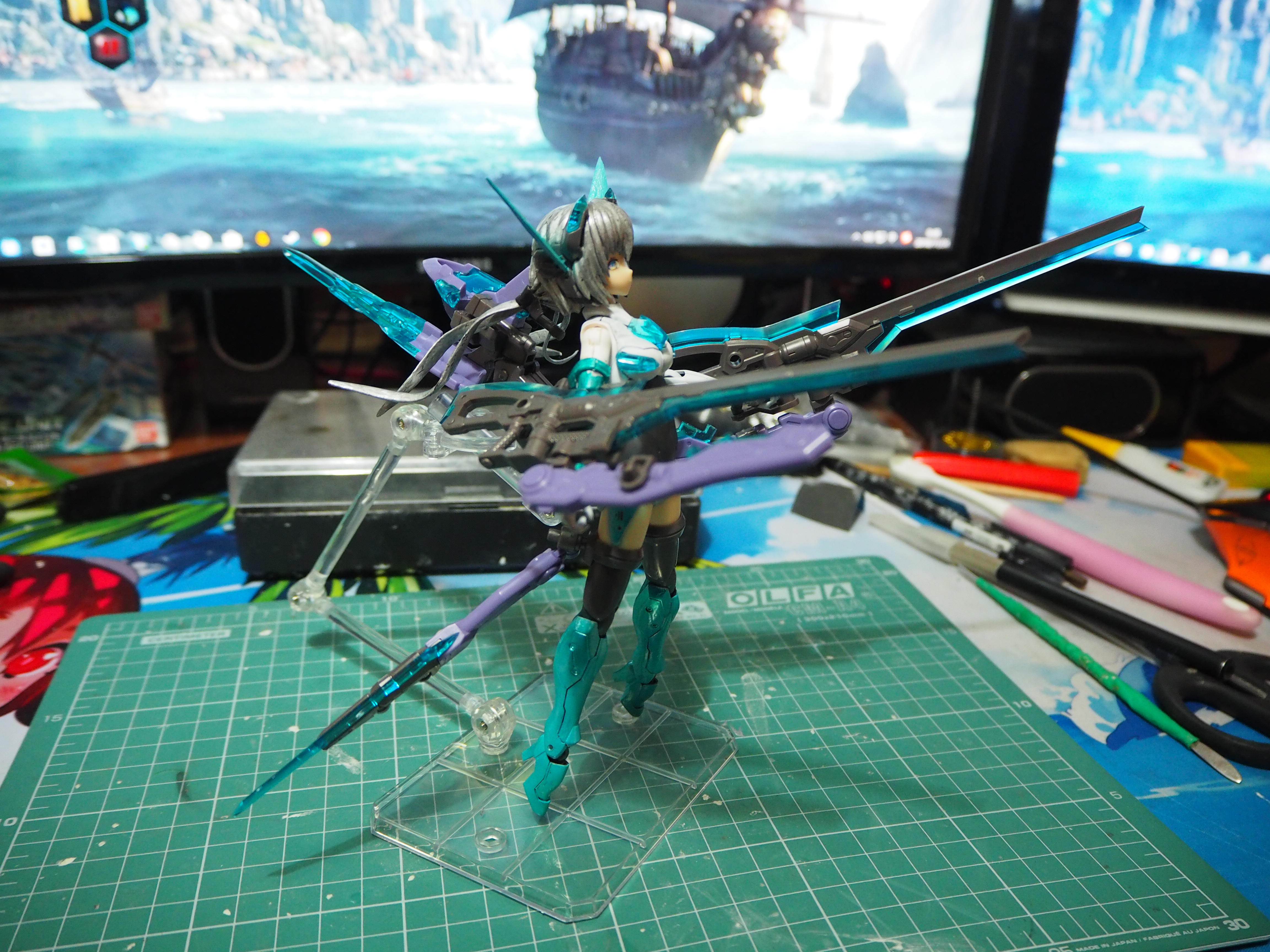 【邪神手办】歼十-矢量姬,机娘自改件涂装