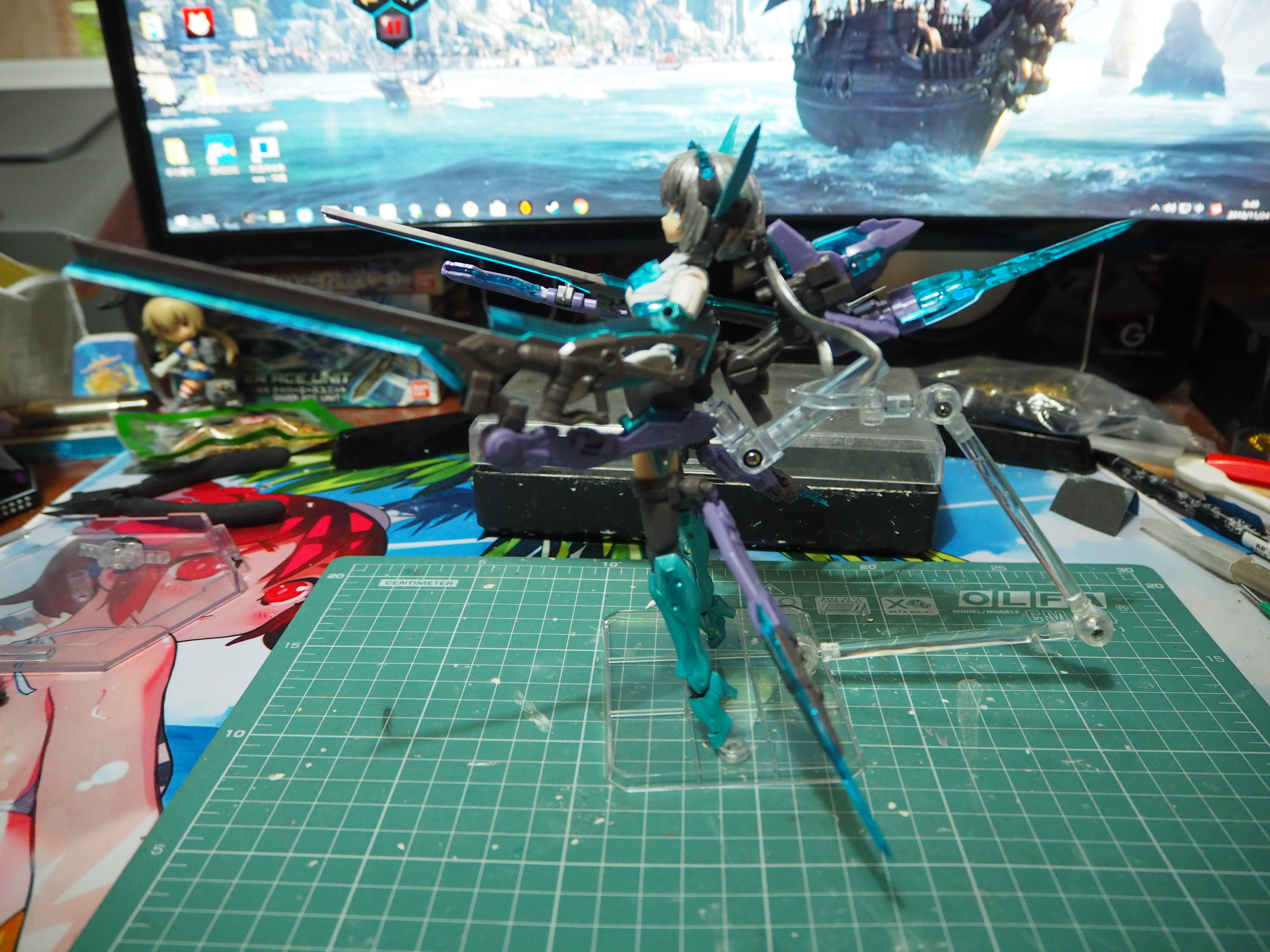 【邪神手办】歼十-矢量姬,机娘自改件涂装