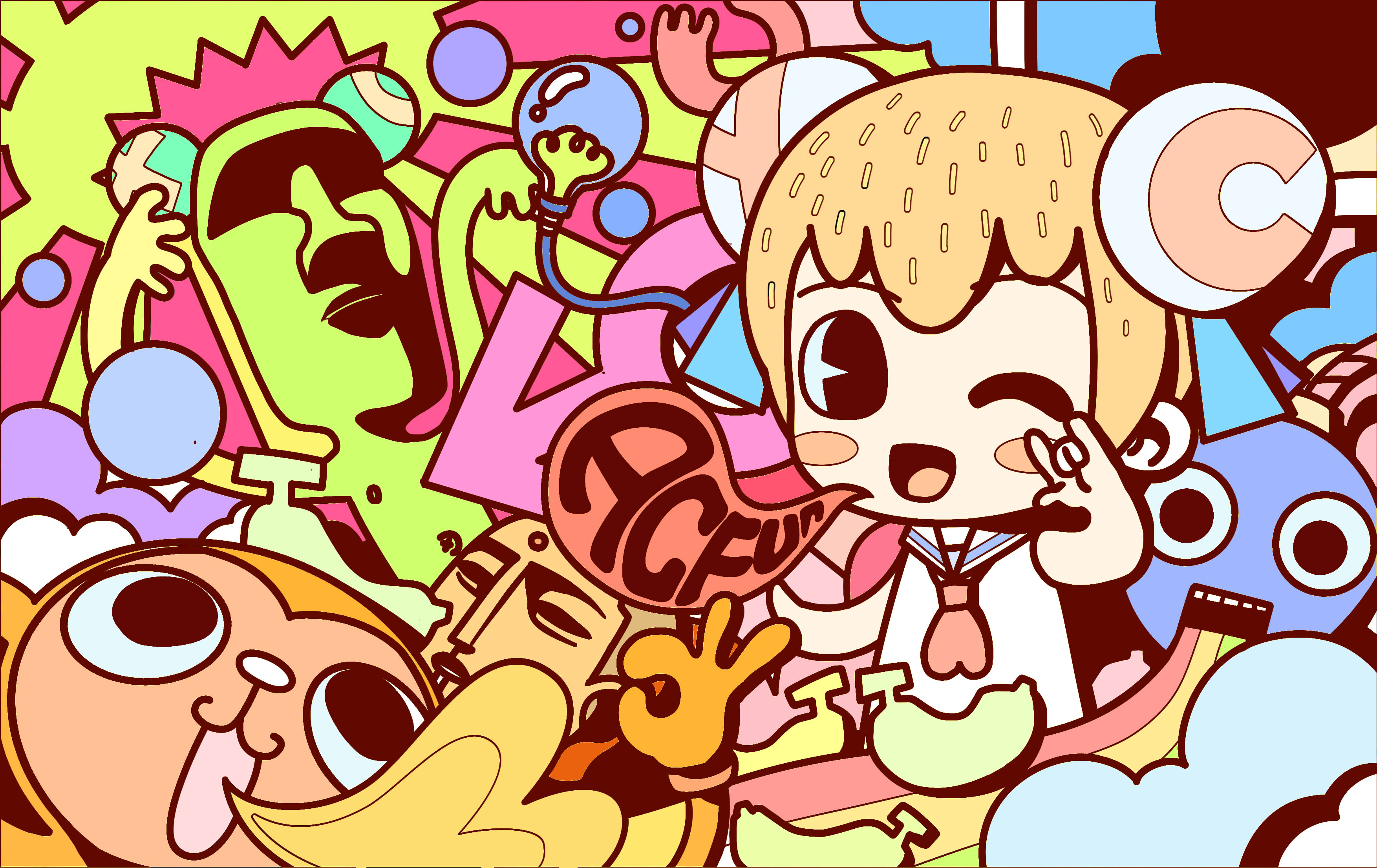 缤纷ac娘最后一波不会上色只能胡乱填充充数了