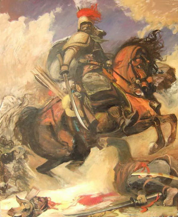 铁马金戈入画来——王可伟先生的中国风油画