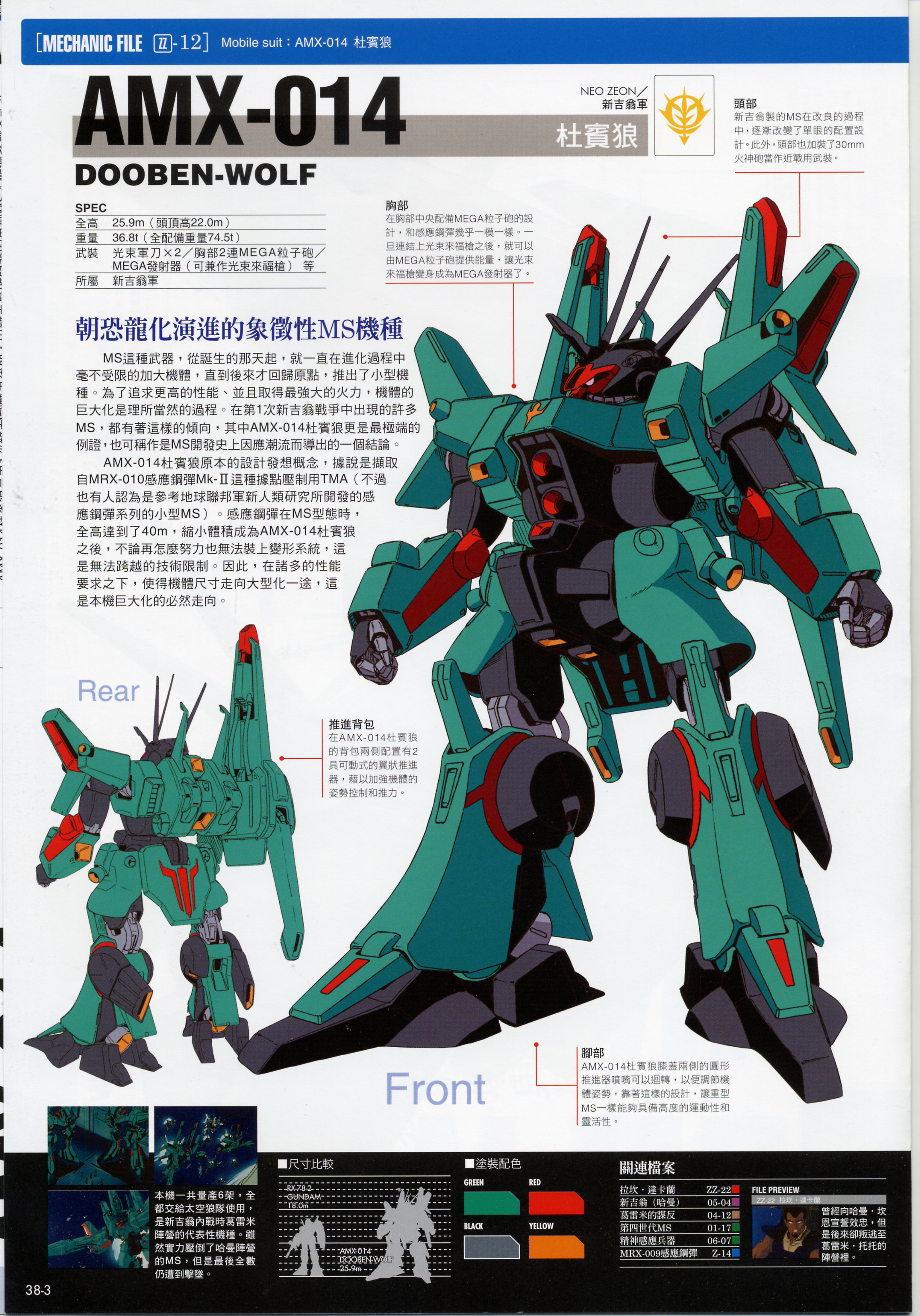 高达战记超百科theofficialgundamfactfilegff038飙狼