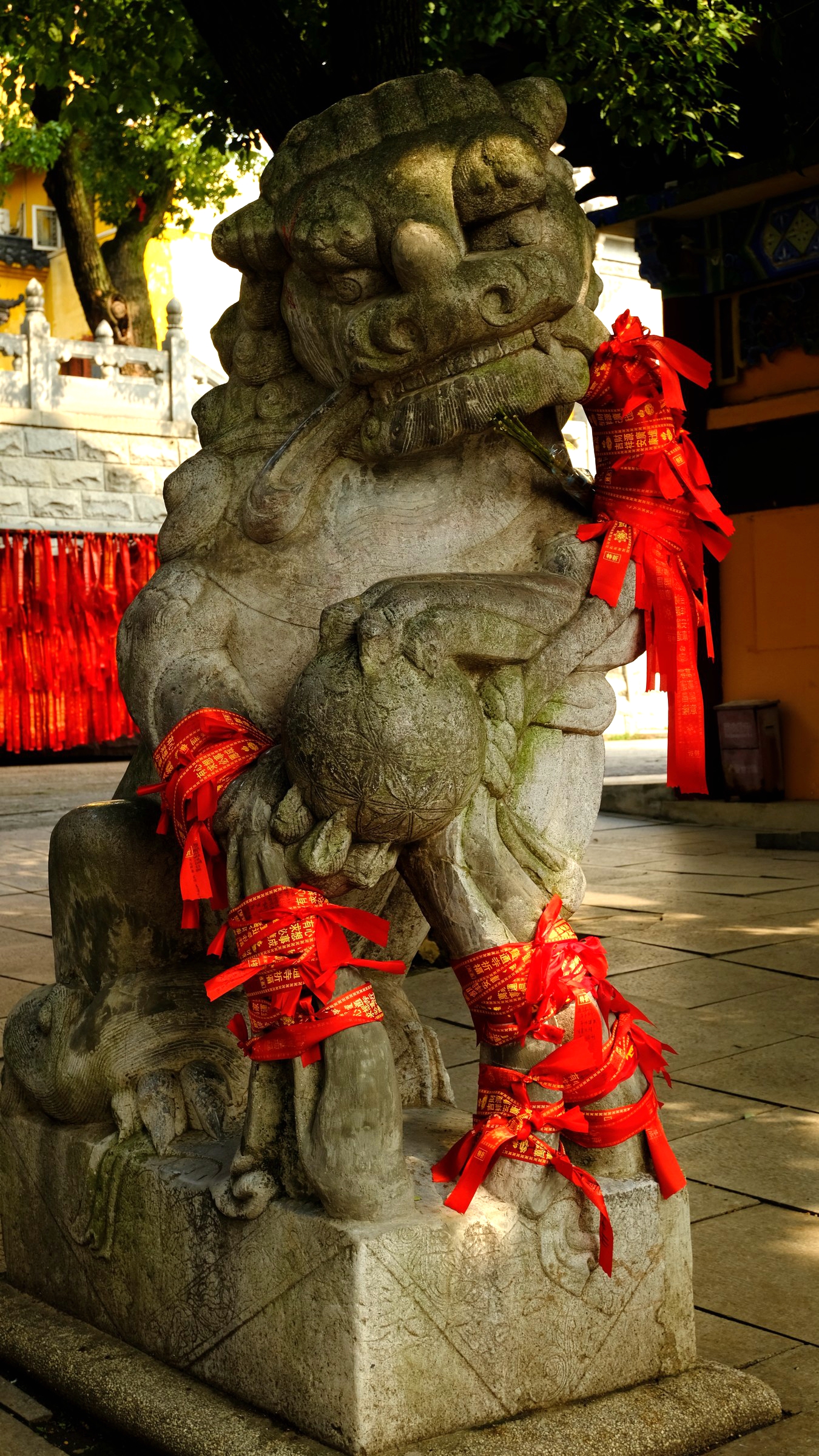 在钟鼓楼之间有一对石狮子,这是明代留下的遗存.