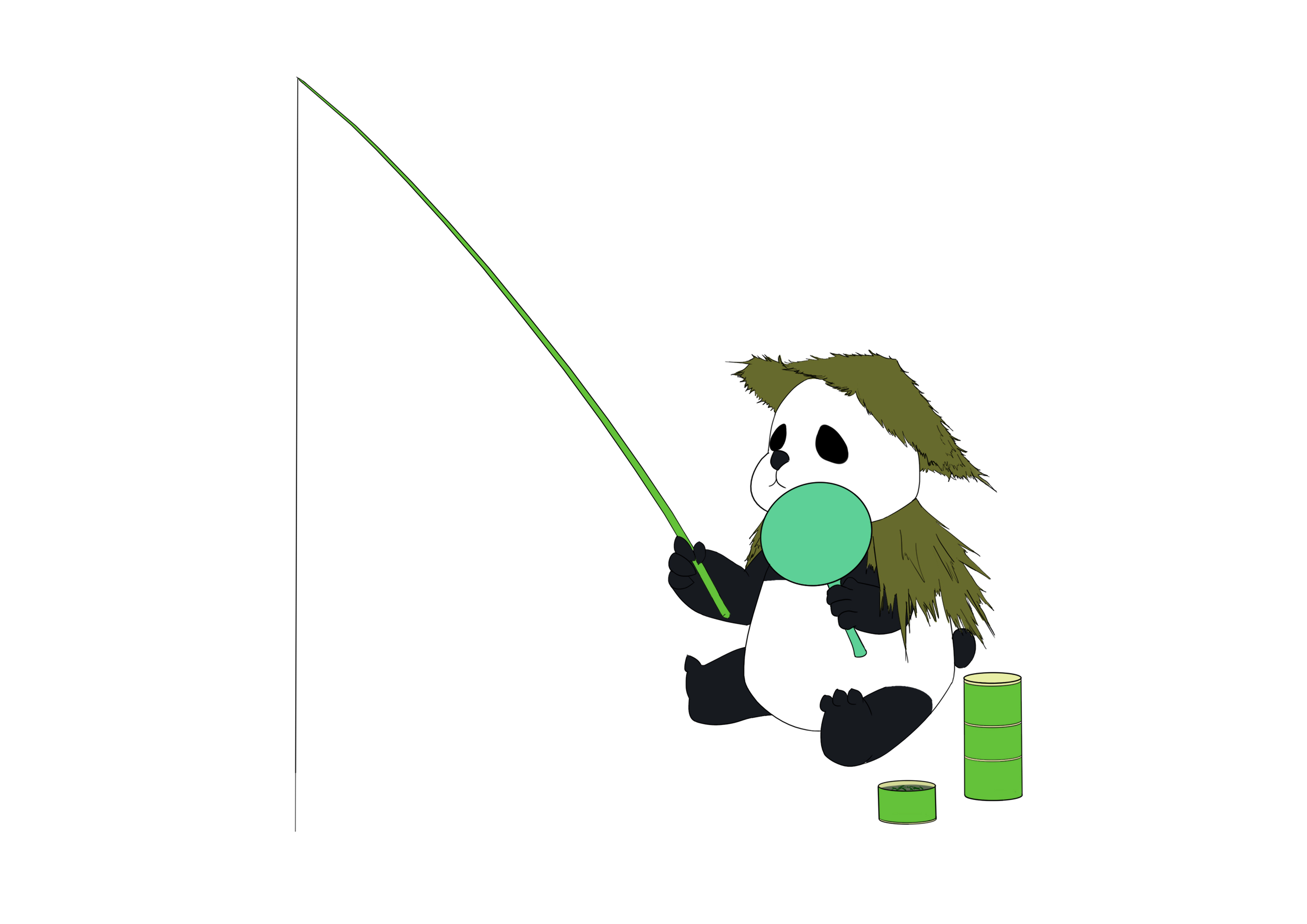 【中国大熊猫国际形象】熊猫钓鱼
