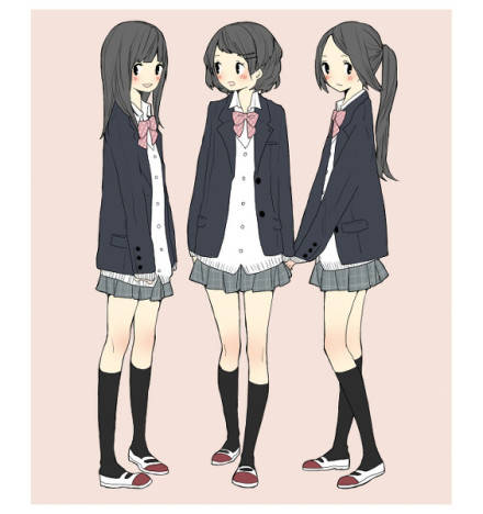 学生装,西装,短裙在漫画,插画人物设计中经常出现,希望对大家有所帮助