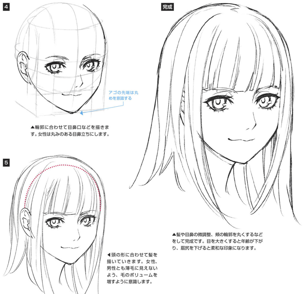 教程漫画人物脸部绘画基础part03各种各样脸的画法