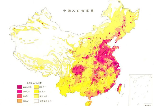 实际人口分布_中国人口分布地图