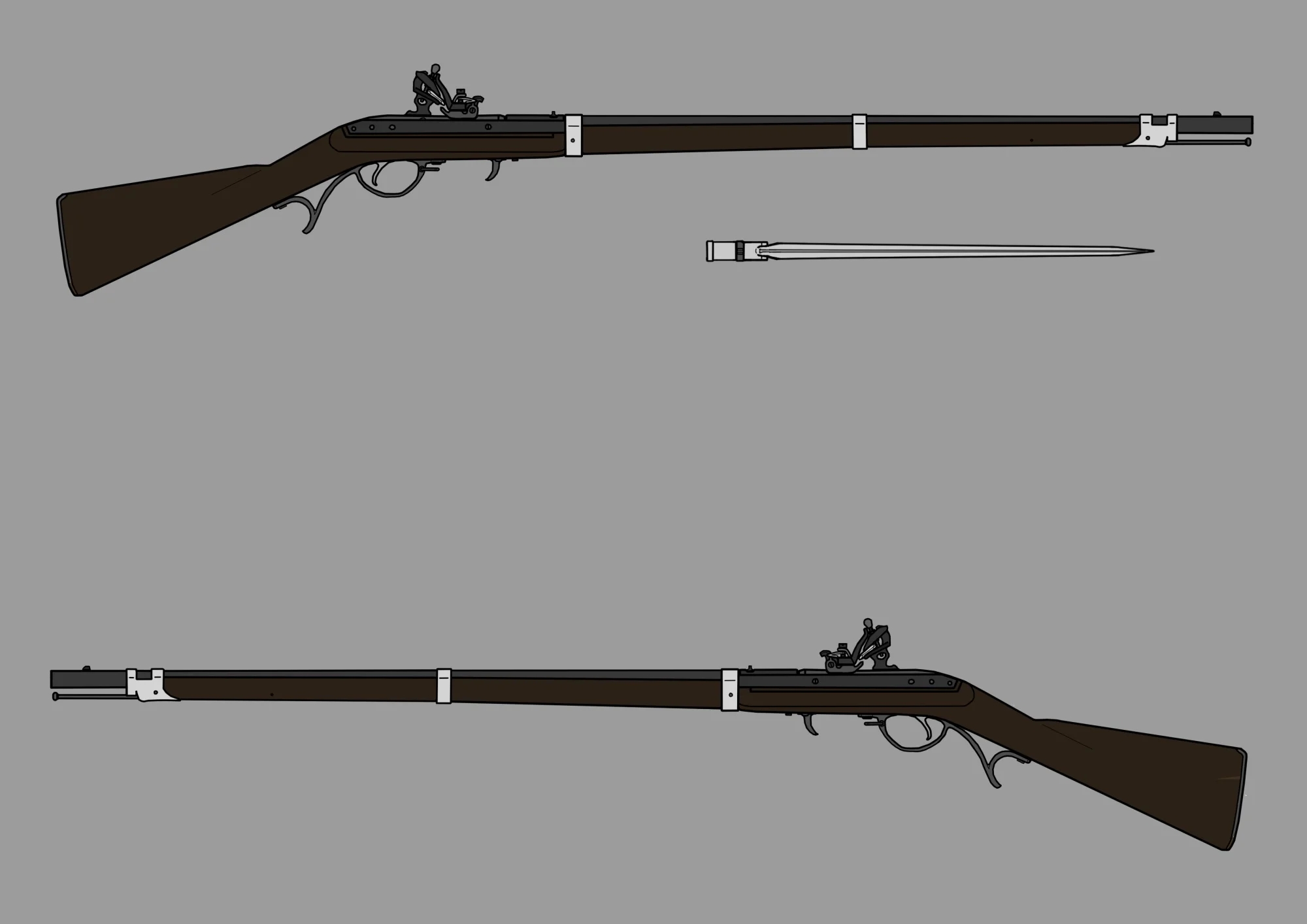霍尔m1819后装燧发枪