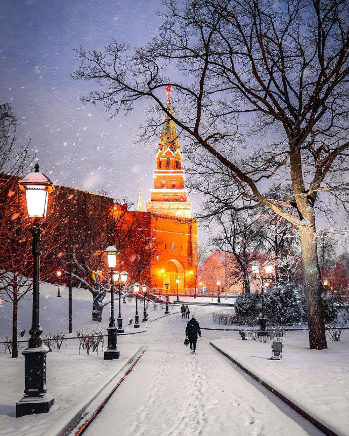 莫斯科的红场的雪景