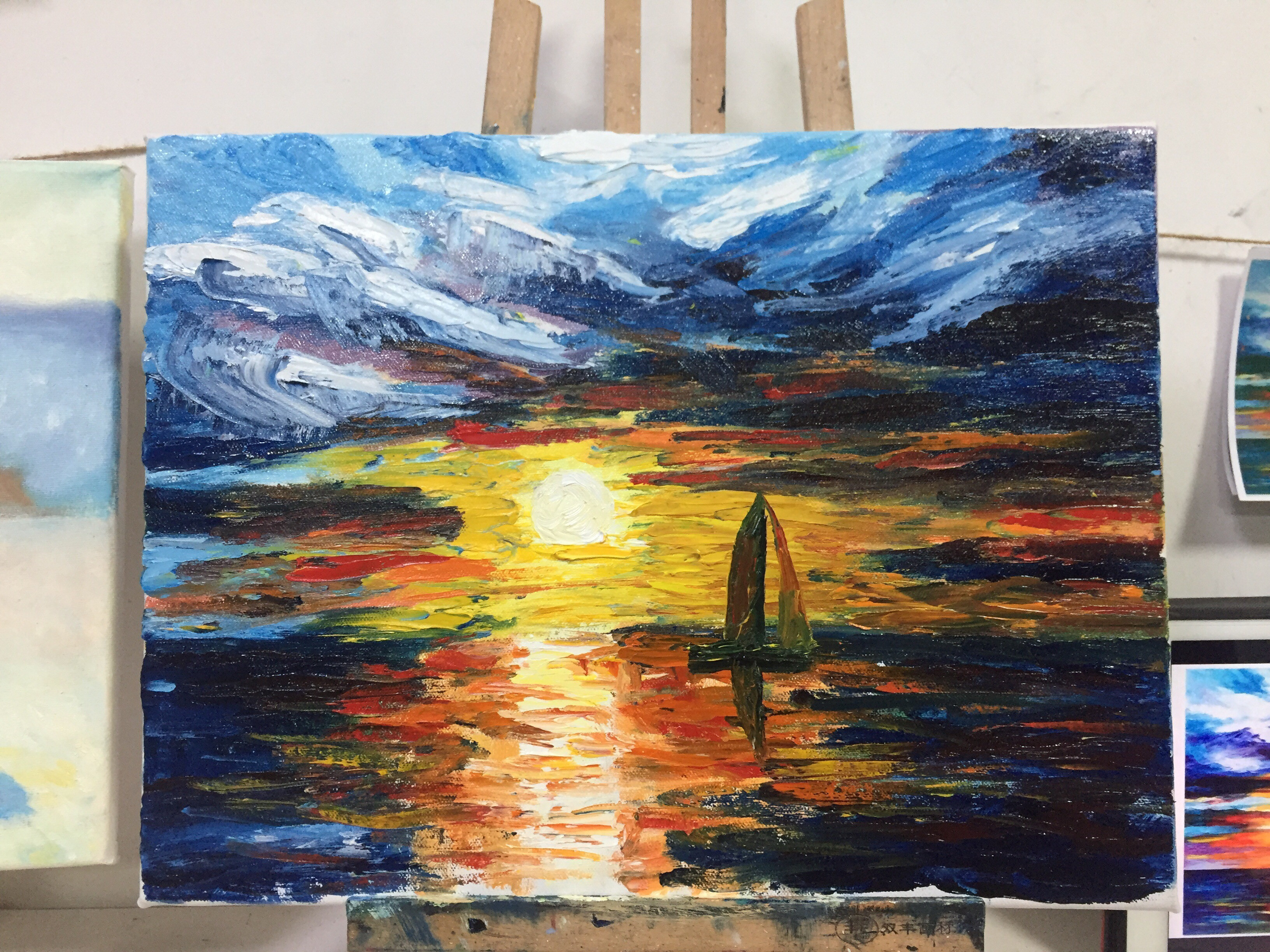 日落黄昏来自某某画苑即兴油画