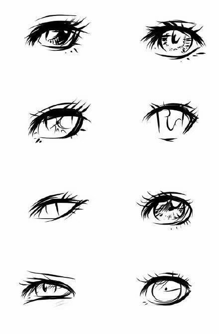 动漫画眼睛铅笔画图片