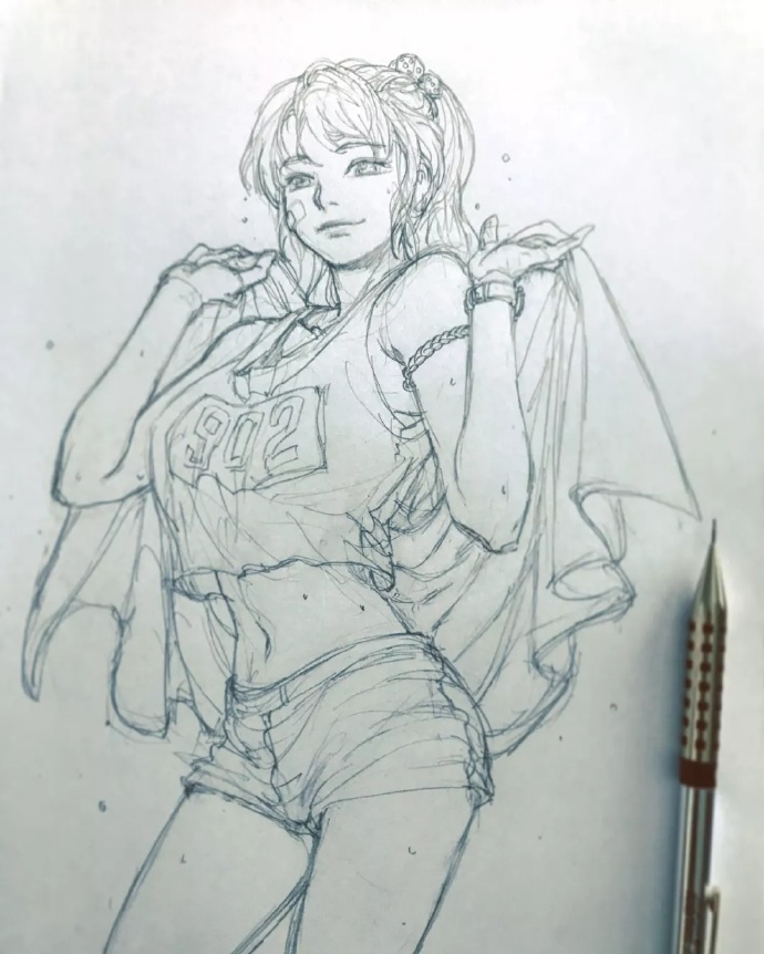 教程分享一组日韩画风线绘作品专业绘画课程