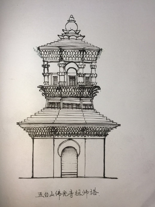 中国传统建筑唐的样子274五台山佛光寺祖师塔构造