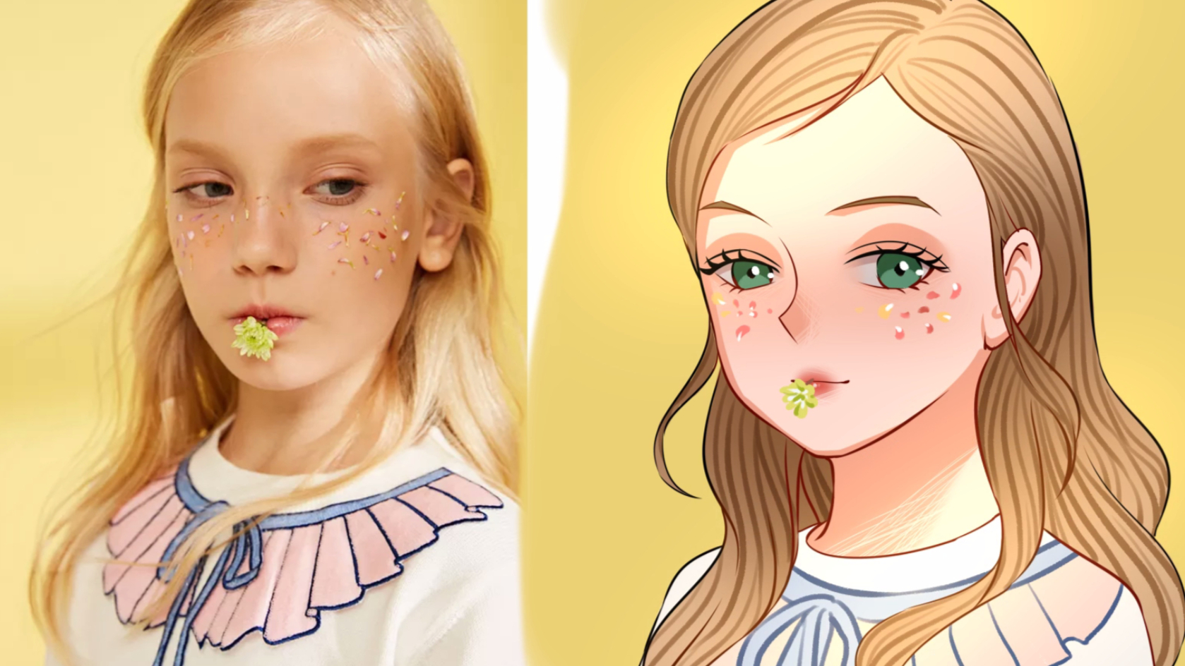 【ps绘画】人物转日漫花瓣小女孩伪厚涂上色画法教学#绘画#学习