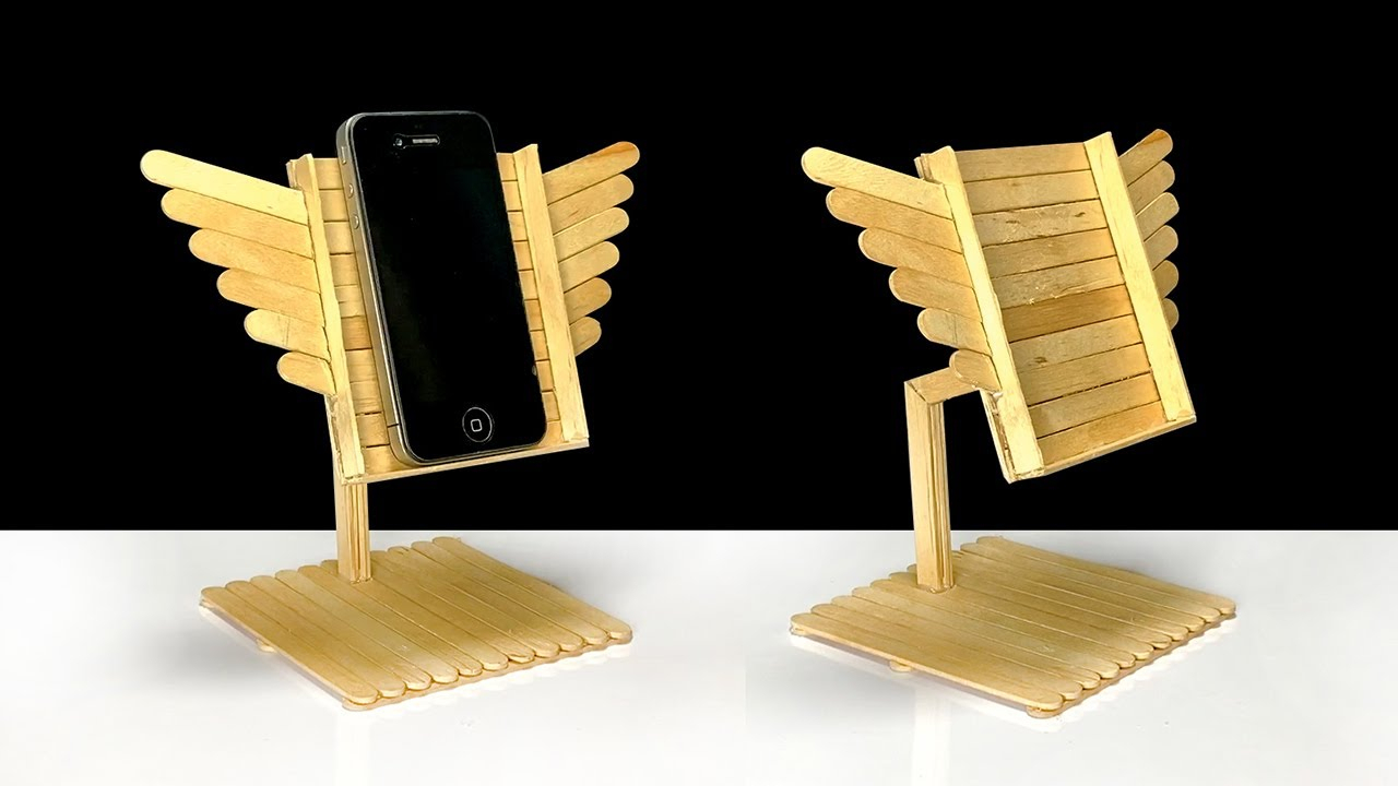 夏天到了,教你用冰棒棍手工制作手机架,简单实用好玩!