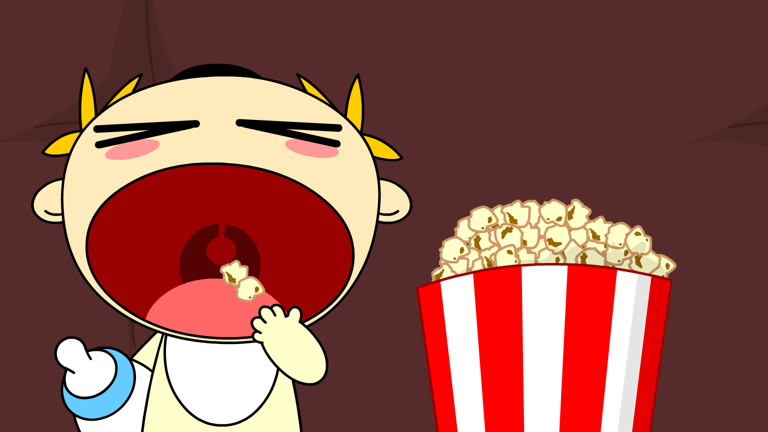 奶瓶小星:爆米花之争,搞笑动画短片小视频