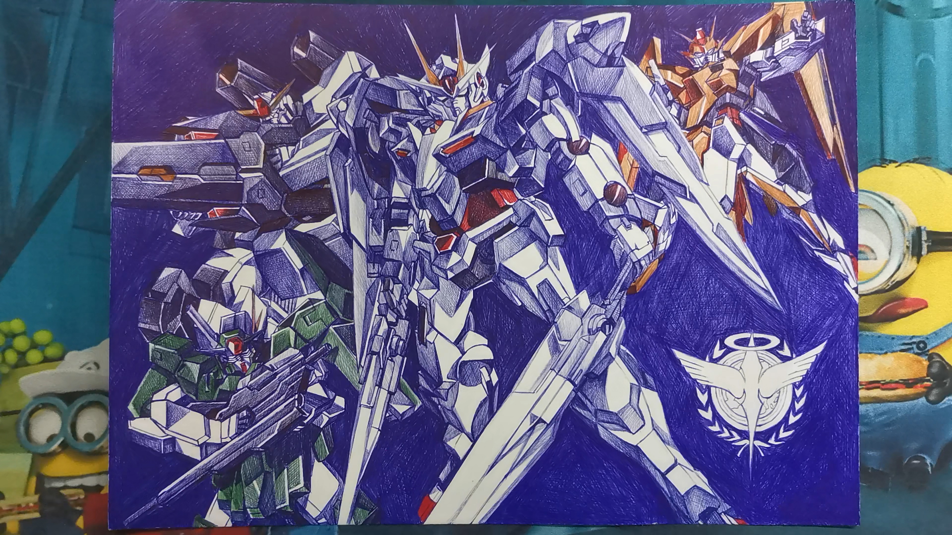 教你用圆珠笔手绘高达00四小强《机动战士高达00》