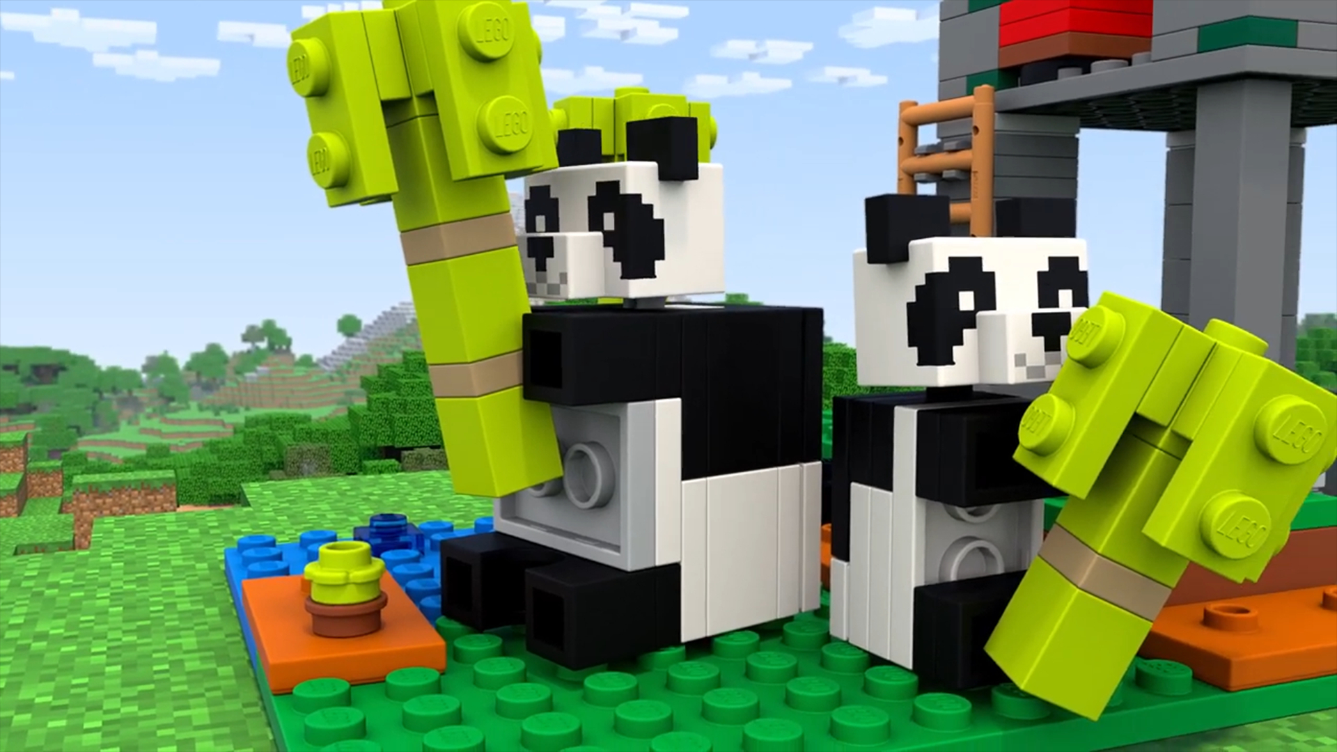 乐高《我的世界》:可爱的大熊猫!