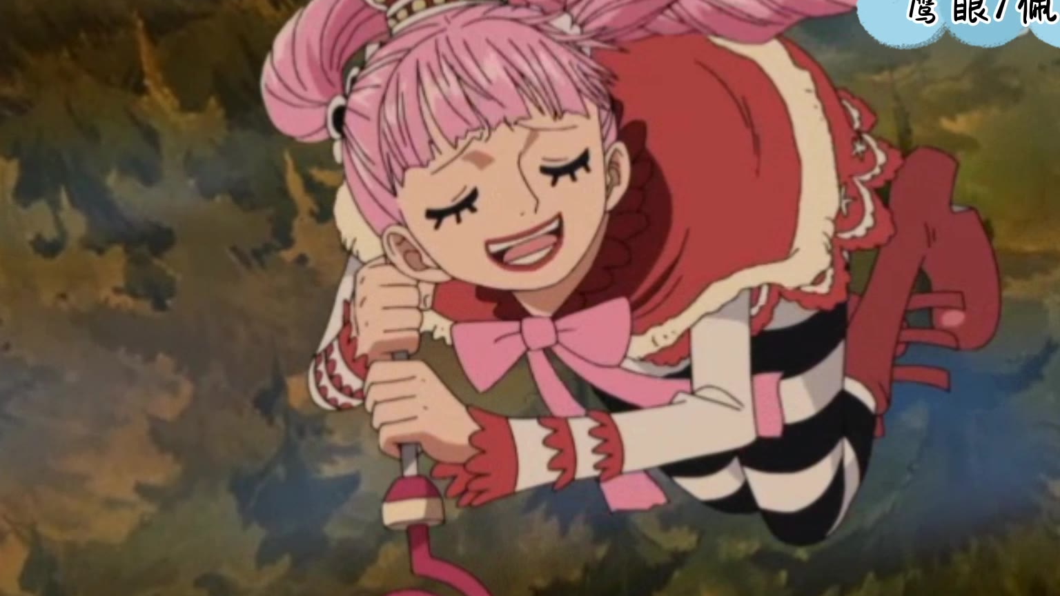 《海贼王》鹰眼和佩罗娜这一对,也超有cp感啊,索隆的头发更绿了,哈哈!