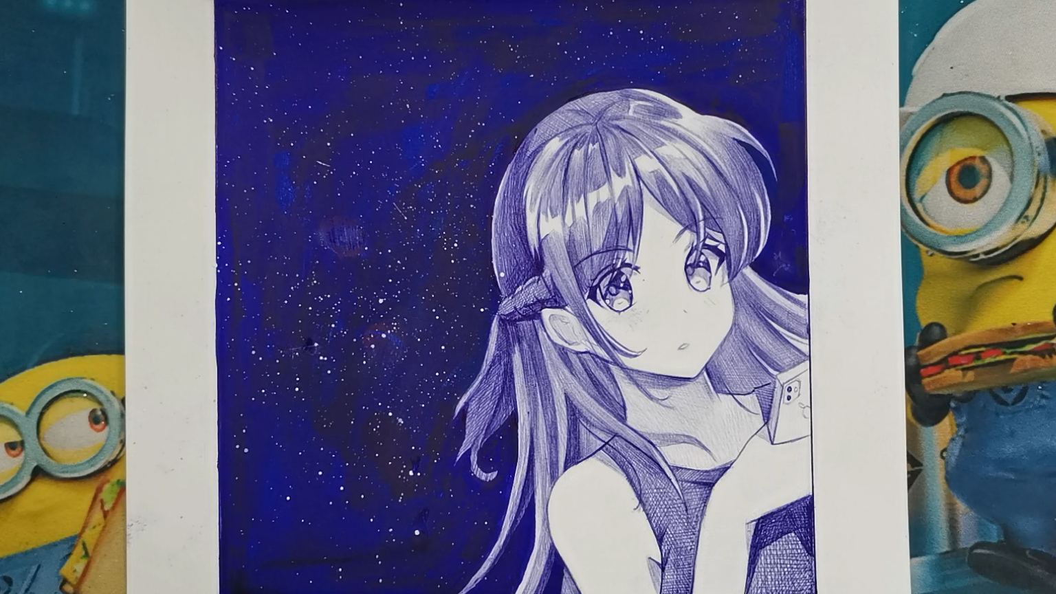 翻车也要画完圆珠笔手绘租借女友水原千鹤