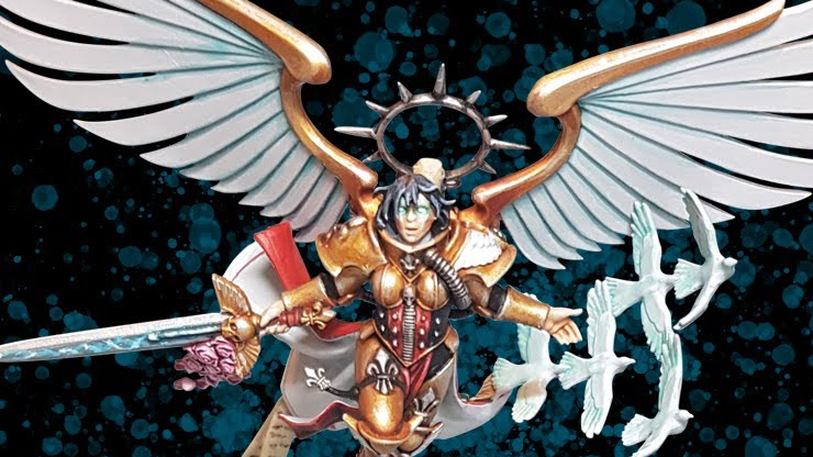 战锤40k涂装教学 国教 战斗修女 活圣人 圣赛勒斯汀 saint celestine